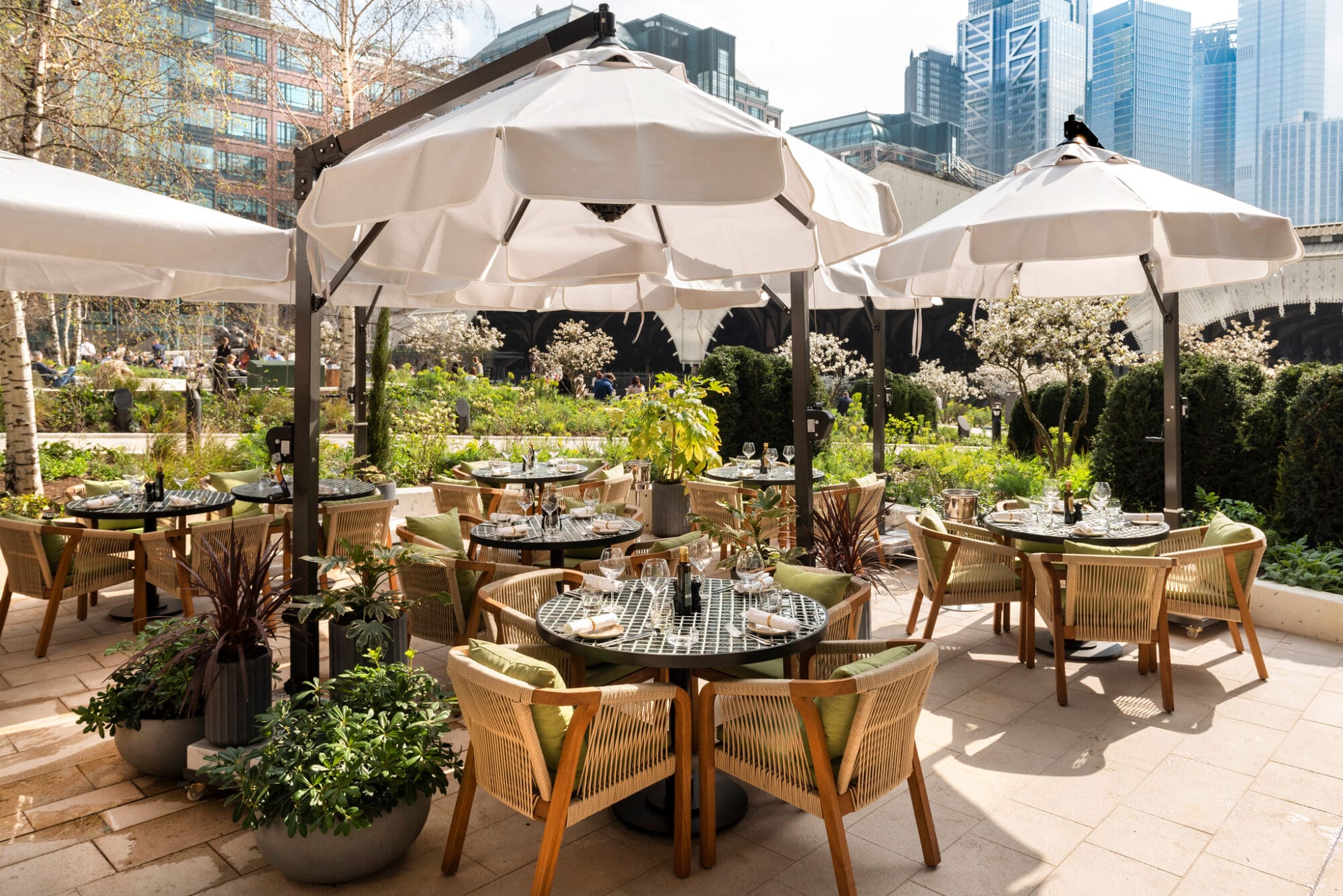 The terrace area at Piccolino on Exchange Square.